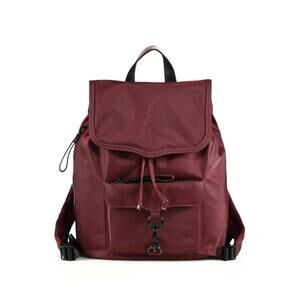 Rebecca Minkoff Maroon Nylon Backpack Pocket  Drawstring